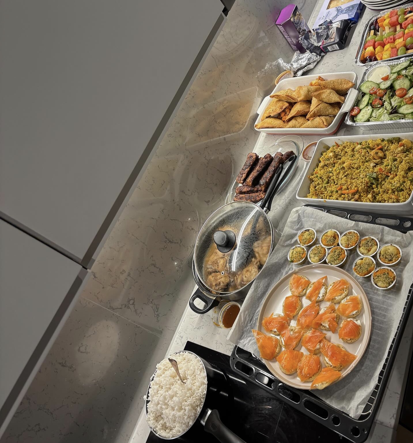A beautiful spread of Ama's homemade Nigerian food